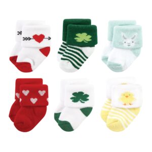 hudson baby baby holiday newborn terry socks, valentine easter, 6-12 months