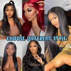 DULOVE Lace Front Wigs Human Hair 13x4 Straight HD Transparent Lace Front Wigs for Women Human Hair Pre Plucked With Baby Hair 200 Density Glueless Natural Color 26inch