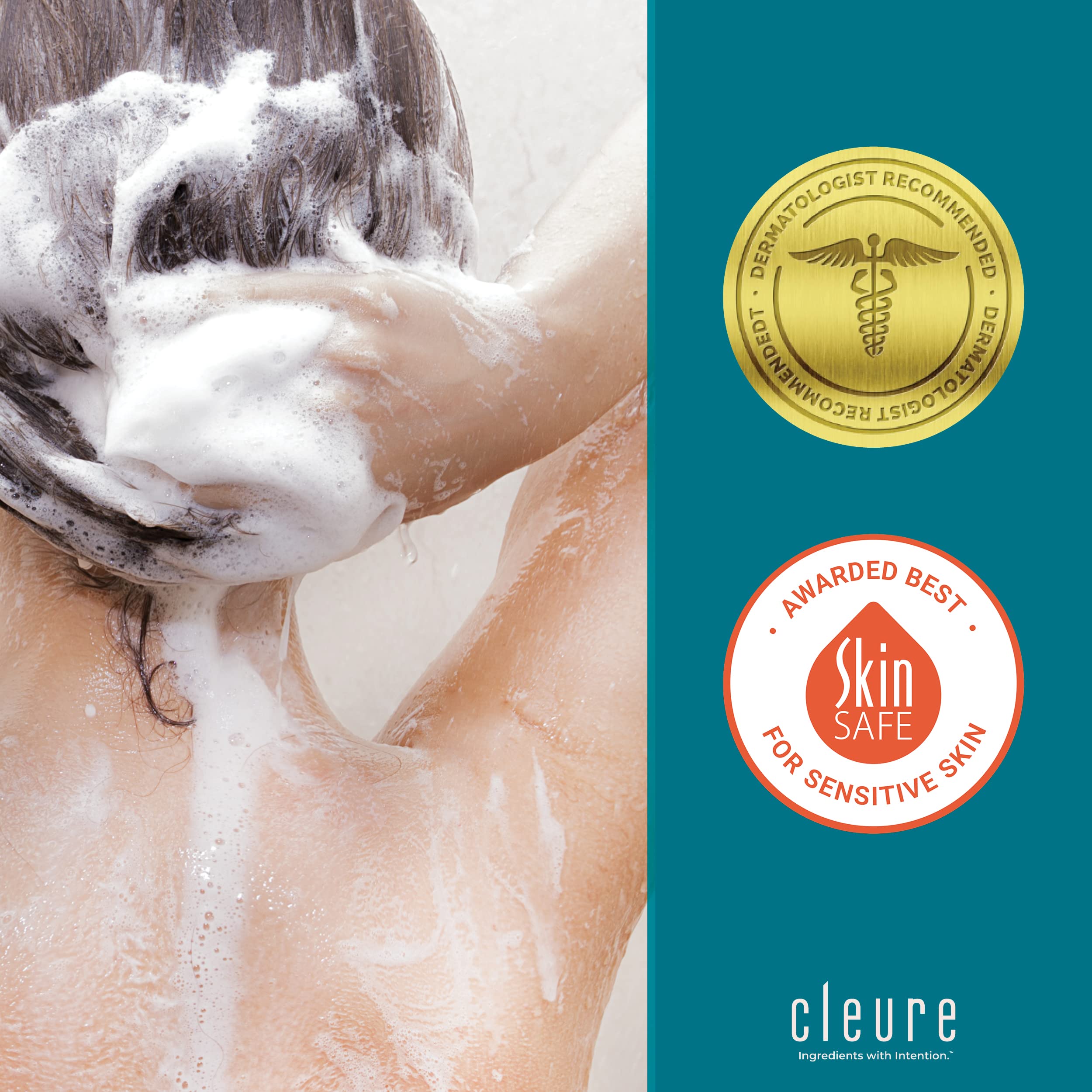 Cleure Hypoallergenic Volumizing Shampoo for Sensitive Skin - Fragrance Free, SLS Free & Paraben Free (12 oz, Pack of 2)