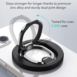 ESR for MagSafe Ring Holder (HaloLock), MagSafe Phone Grip, Magnetic Phone Ring Holder, Magnetic Phone Grip with 2-Way Adjustable Stand for iPhone 16/15/14/13/12 Series, MagSafe Accessories, Black