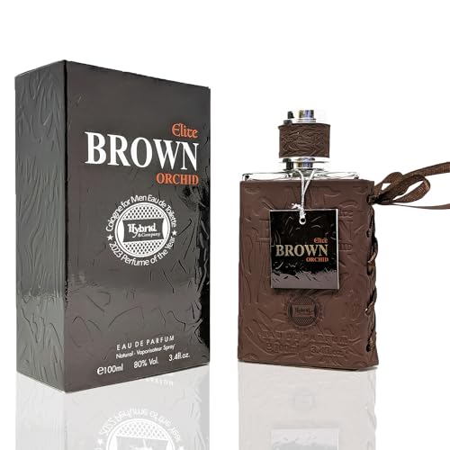 Hybrid & Company Elite Brown Orchid for Men Eau De Toilette Natural Spray Masculine Scent, 3.4 Fl Oz