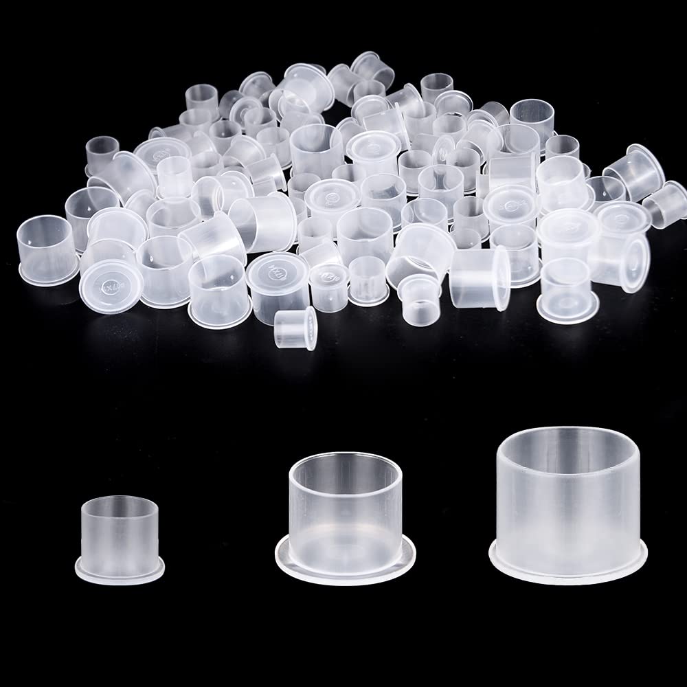 300pcs Ink Caps with Base Tattoo Ink Cups White