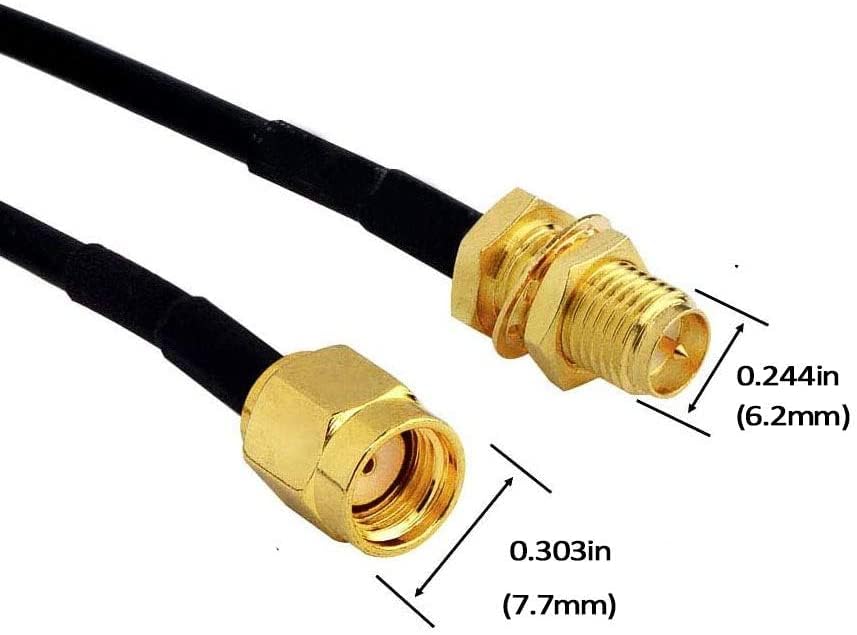 10ft WiFi Antenna Extension Cable RG174 RP-SMA Coaxial Cable Low Loss for Wireless LAN Router Bridge External Antenna Equipment