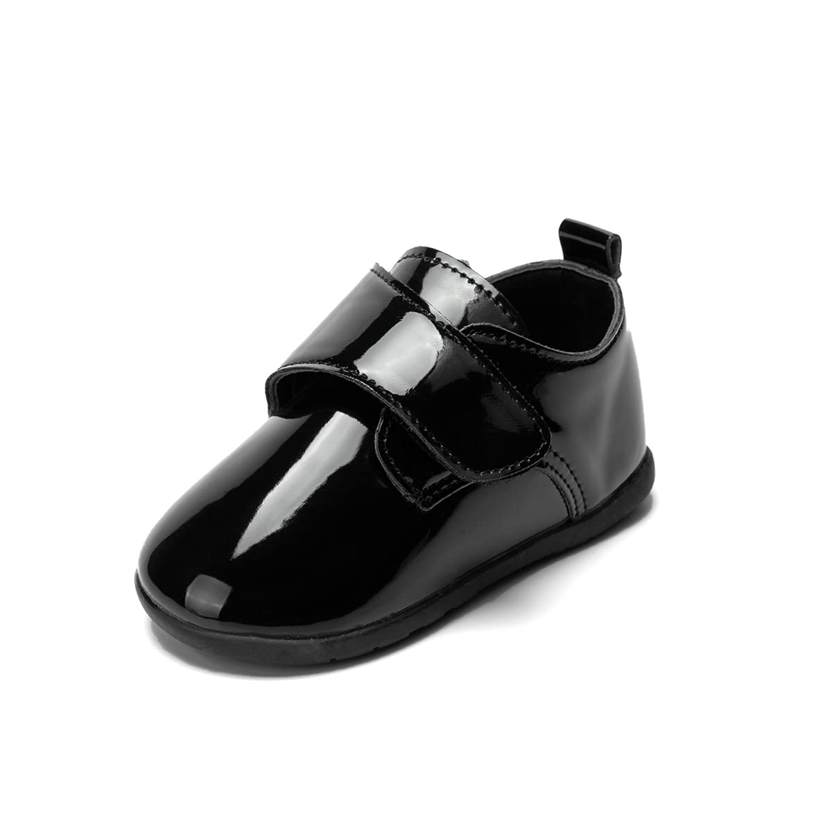 Sonsage Infant Baby Boys Girls Oxford Shoes Black PU Leather Loafers Flats Non-Slip Unisex Classic Moccasins Rubber Soft Sole Newborn Walking School Uniform Wedding Dress Shoe 3-6 Months