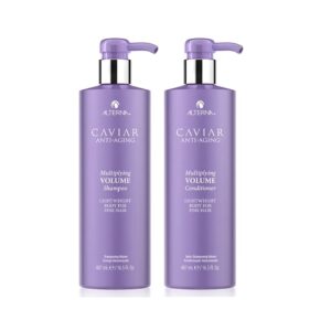 Alterna Caviar Anti-Aging Multiplying Volume Shampoo and Conditioner Jumbo Set, 16.5oz each | For Fine, Thin Hair | Create Instant Volume and Thickness | Sulfate Free