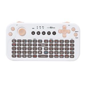 fundian bluetooth pocket keyboard with jog mouse and audio, white, remote wireless controller compatible with smartphone, laptop, tablet, nvidia shield tv, xiaomi tv stick, mi box, fire tv