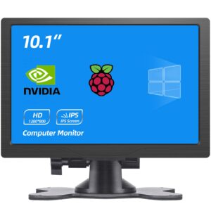 hmtech 10.1 inch hdmi monitor 1280x800 portable hd vga monitor lcd ips screen w/dual-speaker for raspberry pi/pc/laptop/tv/camera/gaming