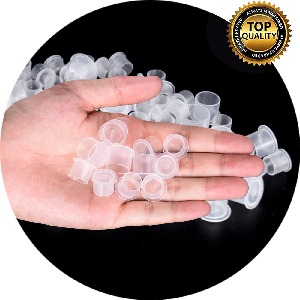 300pcs Ink Caps with Base Tattoo Ink Cups White