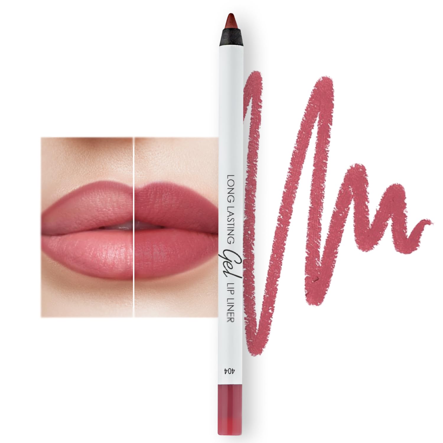 Lamel Matte Gel Lip Liner Pencil | Weightless & CreamyTexture - Sharpenable - Longwear & Waterproof - High Pigmented & Flawless Finish - Cruelty-free & Paraben-Free - 404, 1,7g/0.05oz. (Berry)