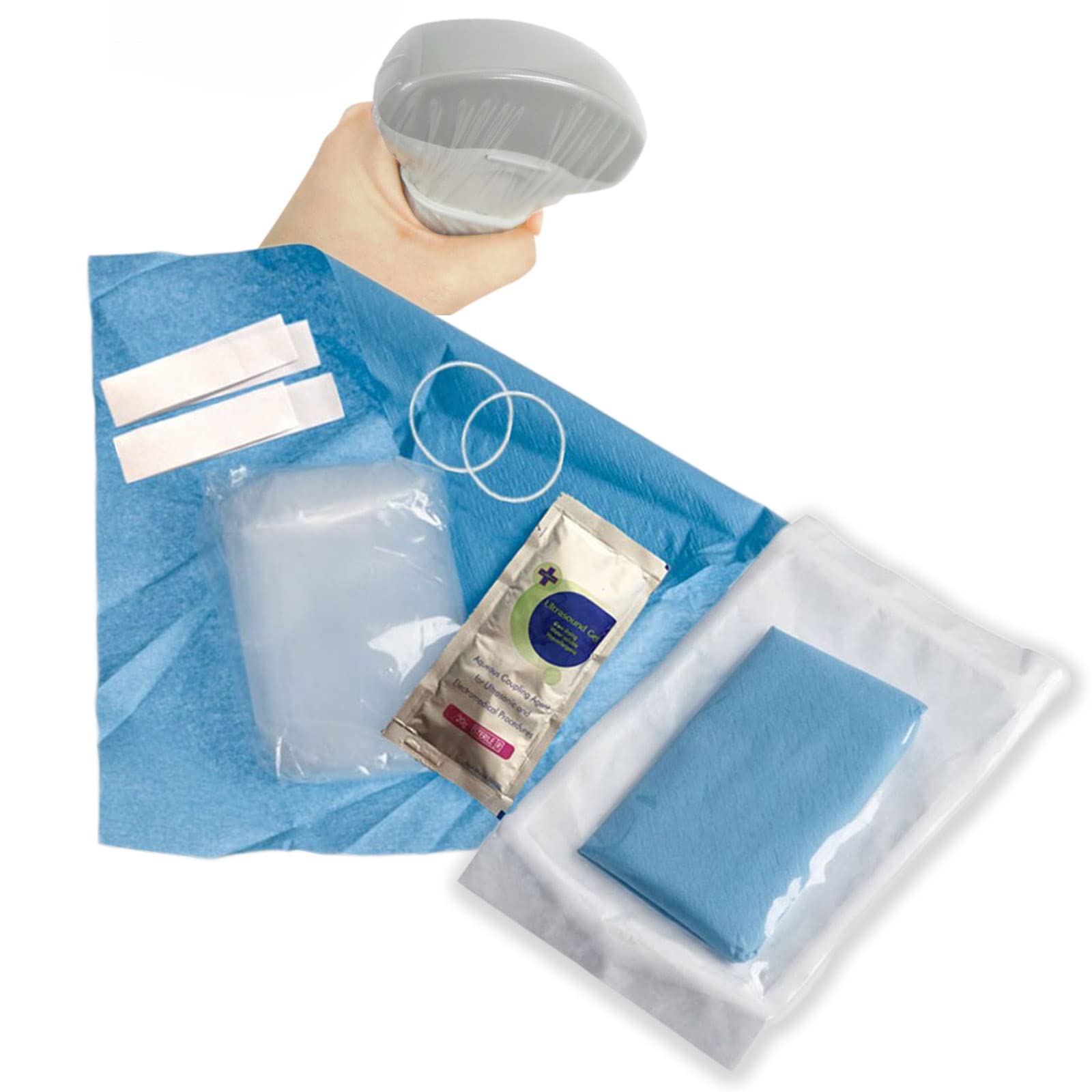 Ultrasound Probe Cover, Transducer Disposable Clear Latex-Free Sterile Protector, Packaging Individual, 50 Pcs (6" x 12")