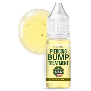 bodyj4you piercing bump treatment keloid bump removal | nose piercing cleaner ear piercing cleaning solution | bump shrinking drops keloid bump removal | aftercare piercing solution | 0.33 fl oz