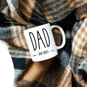 Tipit Drinkware Pregnancy Gift Est 2023-New Parents Gifts-Mommy and Daddy Est 2023 11 oz Mug Set -Adventure Awaits Romper (0-3M)-Top Mom and Dad Gift Set for Parents to Be New Mom Gifts for Women