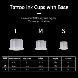 300pcs Ink Caps with Base Tattoo Ink Cups White