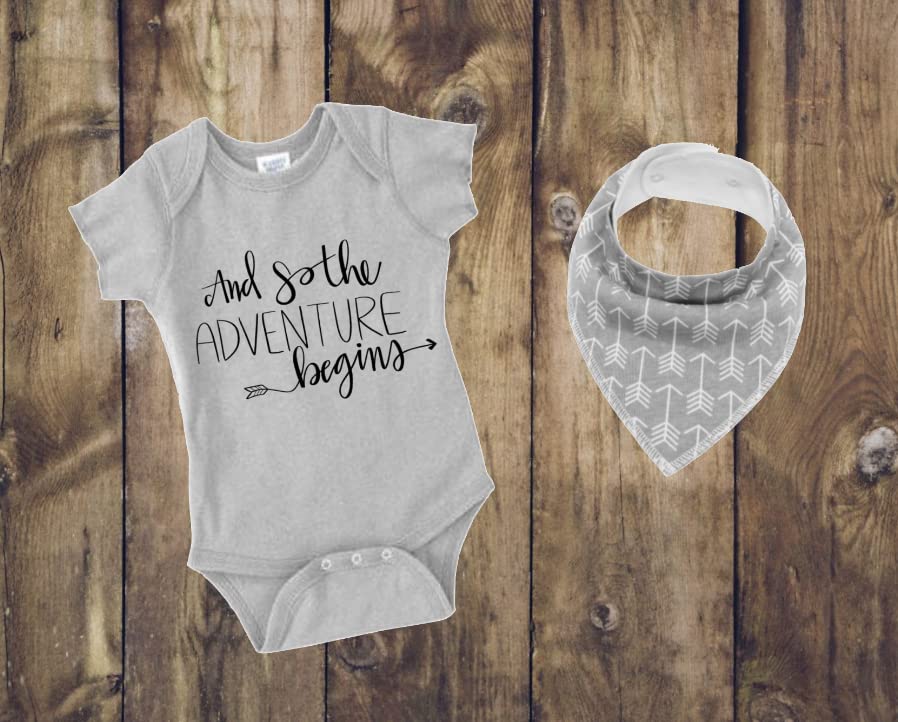 Tipit Drinkware Pregnancy Gift Est 2023-New Parents Gifts-Mommy and Daddy Est 2023 11 oz Mug Set -Adventure Awaits Romper (0-3M)-Top Mom and Dad Gift Set for Parents to Be New Mom Gifts for Women