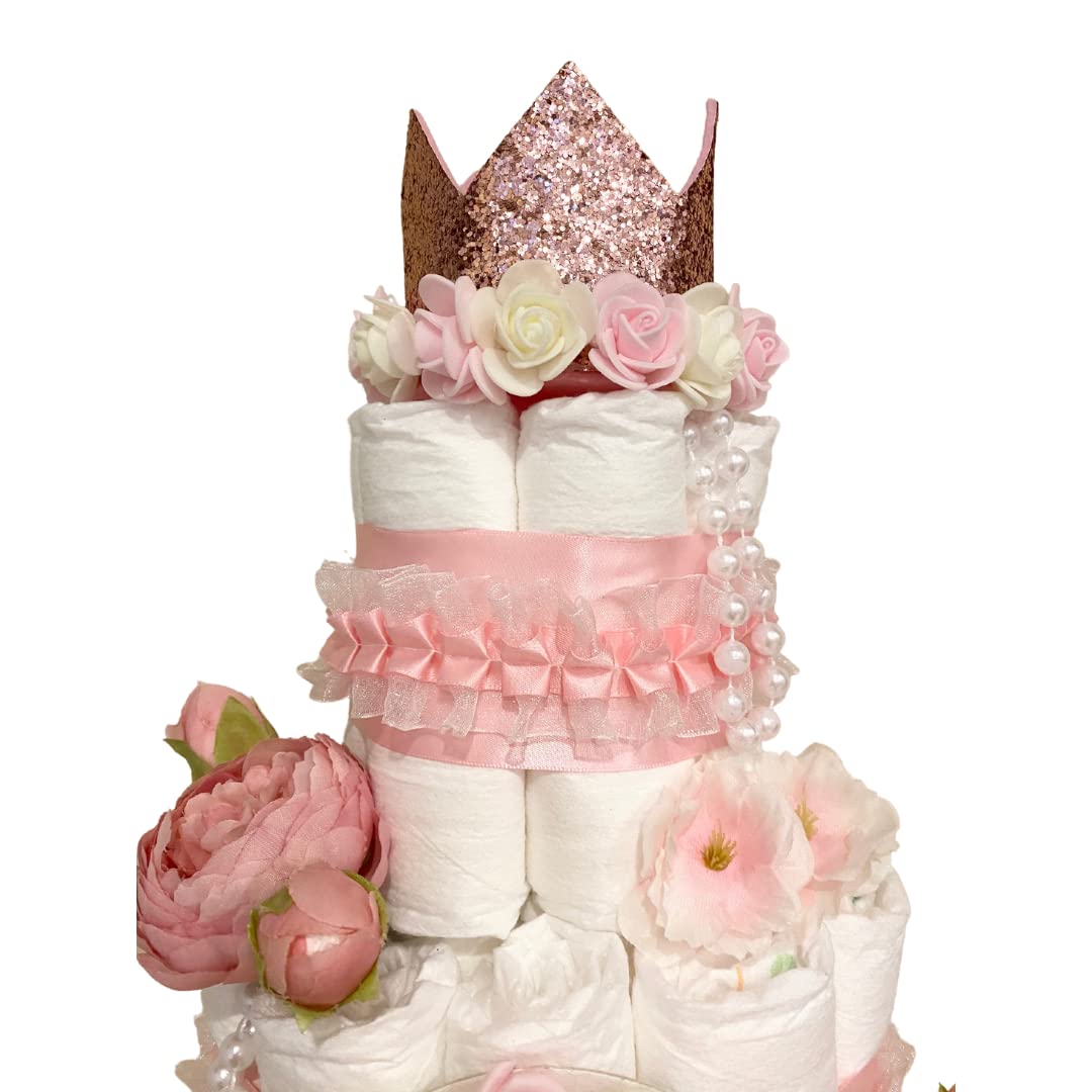 Princess Diaper Cake, 4 Tiers Diaper Cake for a Newborn Girl 12 0