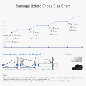 Sonsage Infant Baby Boys Girls Oxford Shoes Black PU Leather Loafers Flats Non-Slip Unisex Classic Moccasins Rubber Soft Sole Newborn Walking School Uniform Wedding Dress Shoe 3-6 Months