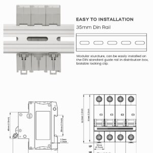 Elecnova 6-63A Miniature Circuit Breaker, AC 3 Pole 400V, DIN Rail Mounted 40 amp Breaker, Overload, Short-Circuit Protection, 110V / 120V Available, MCB