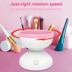 Pink Electric Makeup Brush Cleaner Machine, Windspeed Silicone Brush Cleaner Machine Beauty Blender Cleanser For Beauty Makeup Brushes, Christmas Halloween Valentine's Day Gifts for Your Girls