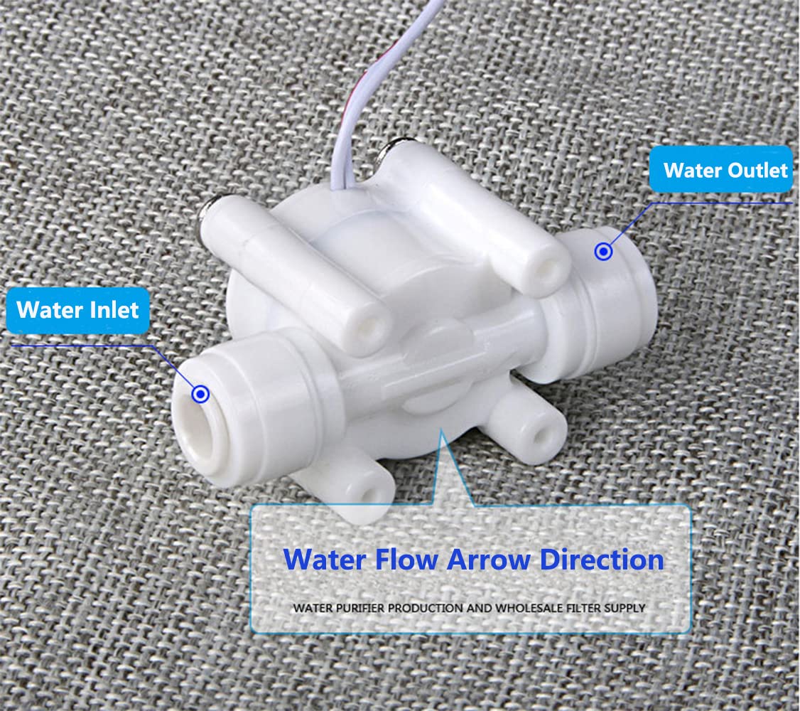 1/4" Water Flow Hall Effect Sensor Switch 0.3-6L/min Flowmeter Counter Food-Grade Water Meter Flow Sensor