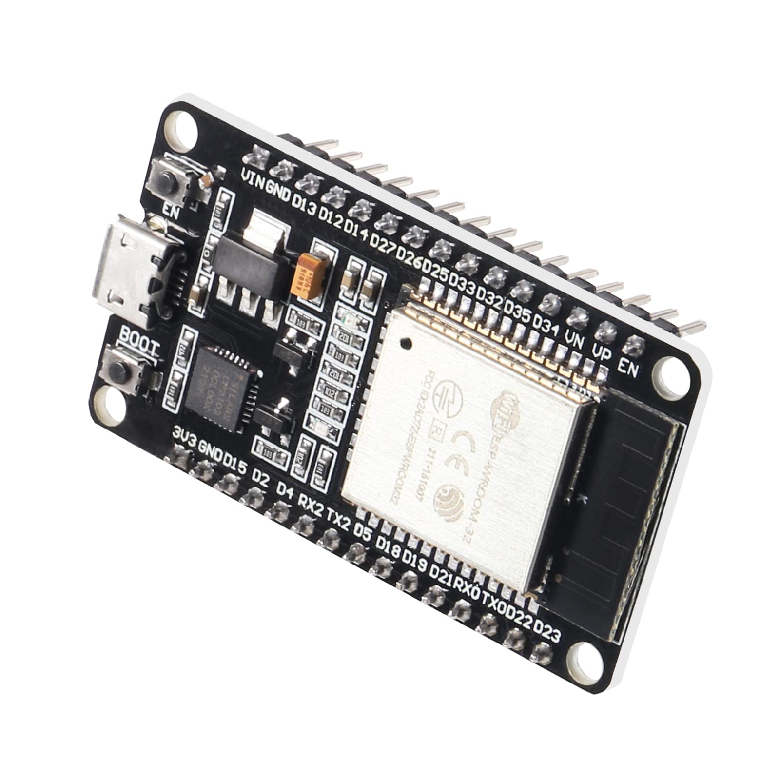 Diitao 2PCS ESP32 ESP32S ESP-WROOM-32 Development Board,NodeMCU 2.4GHz Dual-Core WLAN WiFi +Bluetooth 2 Function Microcontroller (ESP32 30PIN)