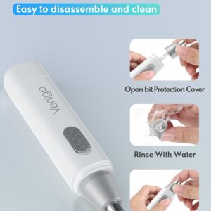 Professional Ear and Nose Hair Trimmer Clipper for Men and Women, Painless Electric Eyebrow Hair Remover, Dual Edge Blades for Easy Cleansing, Battery-Operated (White)