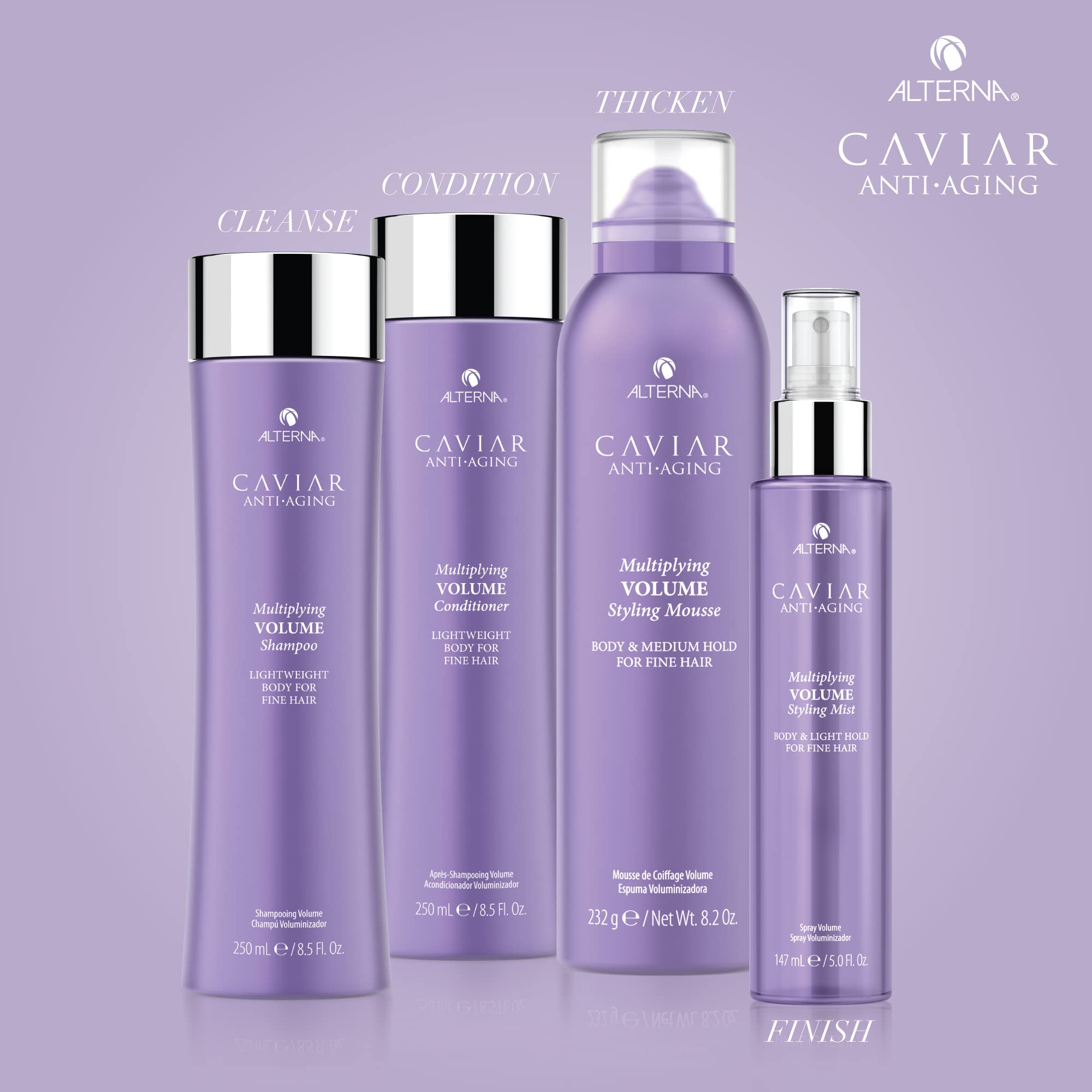 Alterna Caviar Anti-Aging Multiplying Volume Shampoo and Conditioner Jumbo Set, 16.5oz each | For Fine, Thin Hair | Create Instant Volume and Thickness | Sulfate Free