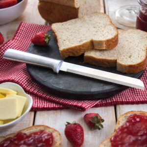 RADA Bread Knife Stainless Steel Serrated Blade with Aluminum, 6 Inches, Pack of 2