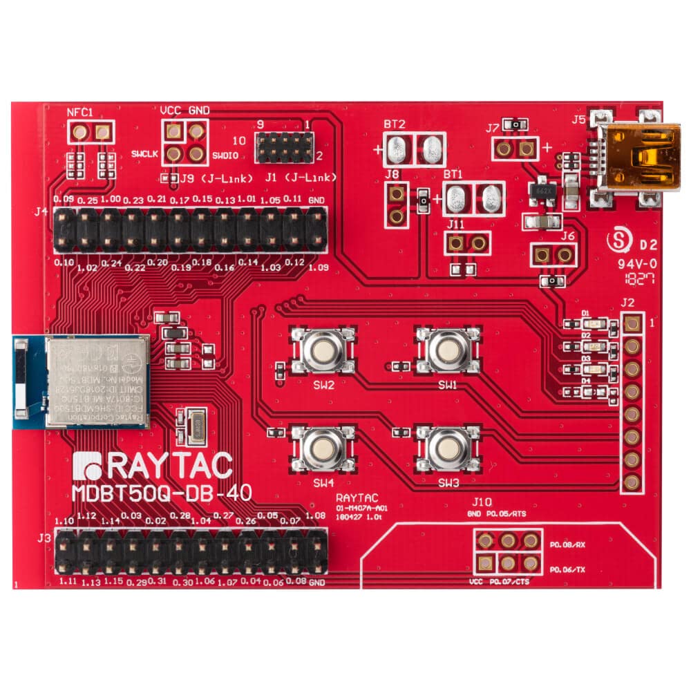 MDBT50Q-DB Nordic nRF52840 Module Demo Board Dev Kit 48 GPIO Bluetooth Module BT5.2 FCC IC CE Telec KC SRRC (Chip Antenna)