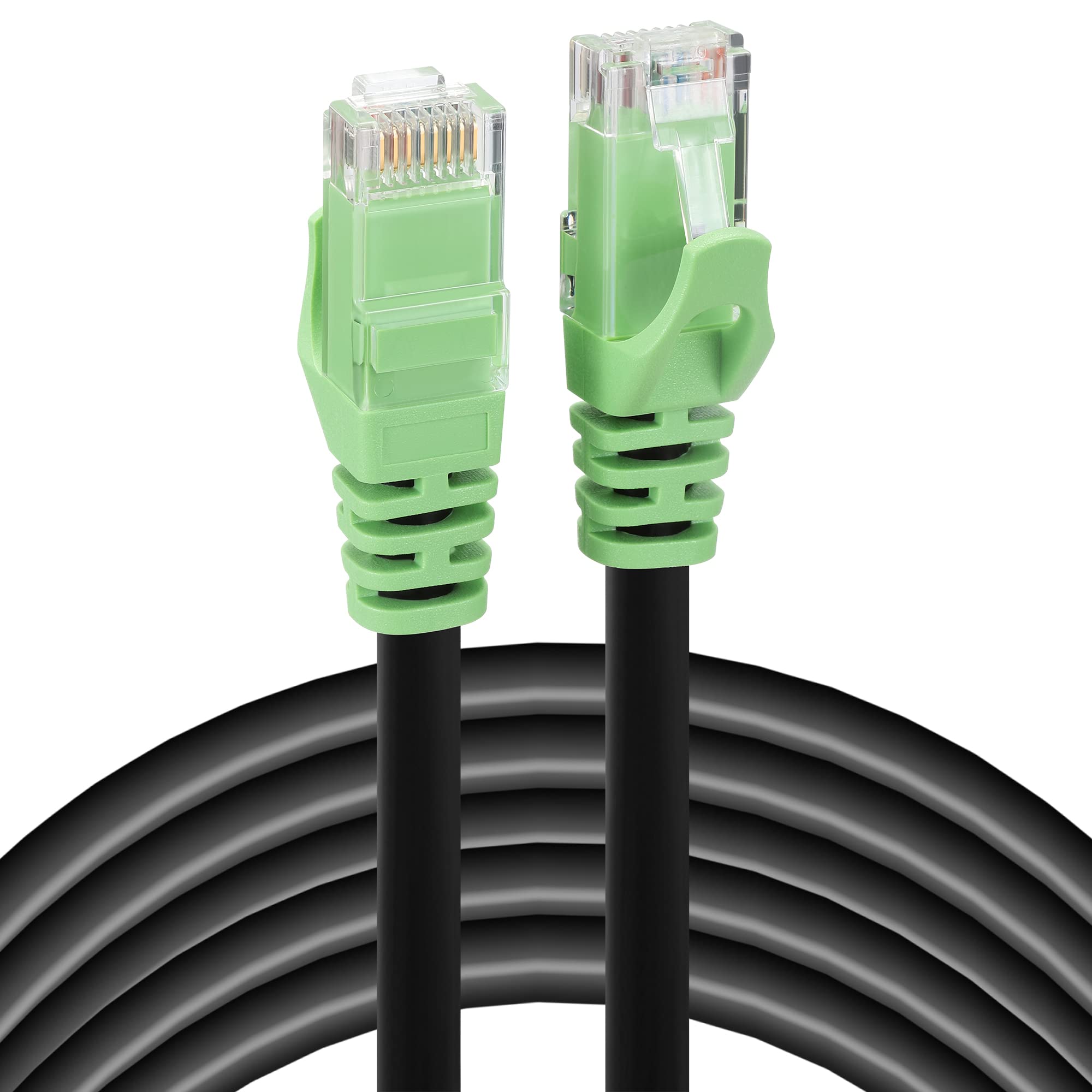 Rapink Cat6 Outdoor Ethernet Cable 200 ft, Ethernet Cable UV Resistant, Cat6 Outdoor Cable Waterproof, Network Cable Copper Clad Aluminum for Indoor & Outdoor Use