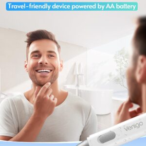 Professional Ear and Nose Hair Trimmer Clipper for Men and Women, Painless Electric Eyebrow Hair Remover, Dual Edge Blades for Easy Cleansing, Battery-Operated (White)