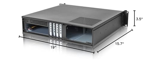 RackChoice MicroATX 2U Rackmount Server Chassis Short Depth 1x5.25 Front +4x3.5 Bay / USB3.0 with 2.0 Adapter Support ATX PSU with top 120mm or Side 80mm Fan Black