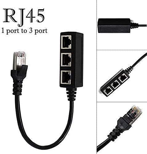 HRIOEKAX RJ45 Ethernet Splitter Cable, RJ45 Y Splitter Adapter 1 to 3 Port Ethernet Switch Adapter Cable for CAT 5 CAT 5e CAT 6 CAT 7…