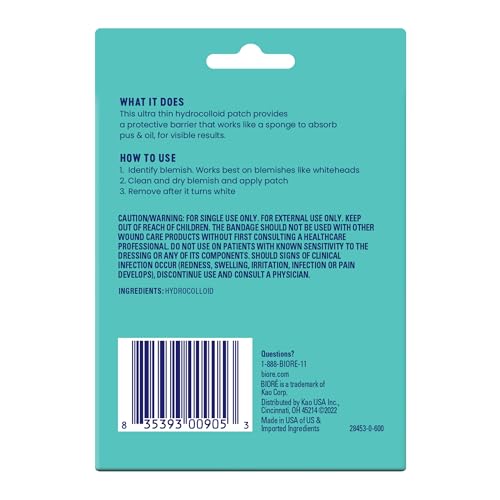 Bioré Pimple Patches, Cover & Conquer Blemish Patch, Medical Grade Ultra-Thin Hydrocolloid for Covering Zits and Blemishes, HSA/FSA Approved, 30 count