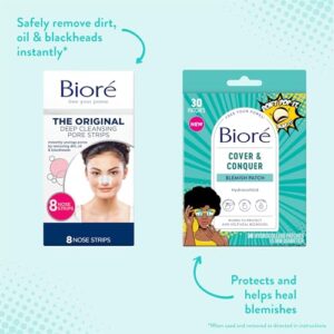 Bioré Pimple Patches, Cover & Conquer Blemish Patch, Medical Grade Ultra-Thin Hydrocolloid for Covering Zits and Blemishes, HSA/FSA Approved, 30 count