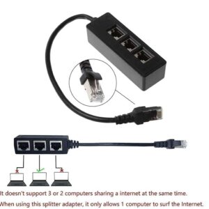 HRIOEKAX RJ45 Ethernet Splitter Cable, RJ45 Y Splitter Adapter 1 to 3 Port Ethernet Switch Adapter Cable for CAT 5 CAT 5e CAT 6 CAT 7…