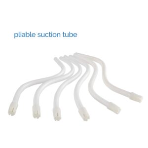 JMU 1000pcs Dental Saliva Ejectors, Disposable Suction Tips Clear Tube with Blue Tip, 10 Bags