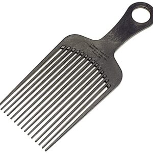 Chicago Comb Model 11 Carbon Fiber, Large Hair Pick, Anti-Static, 7.5 Inches (19 cm), Made in USA