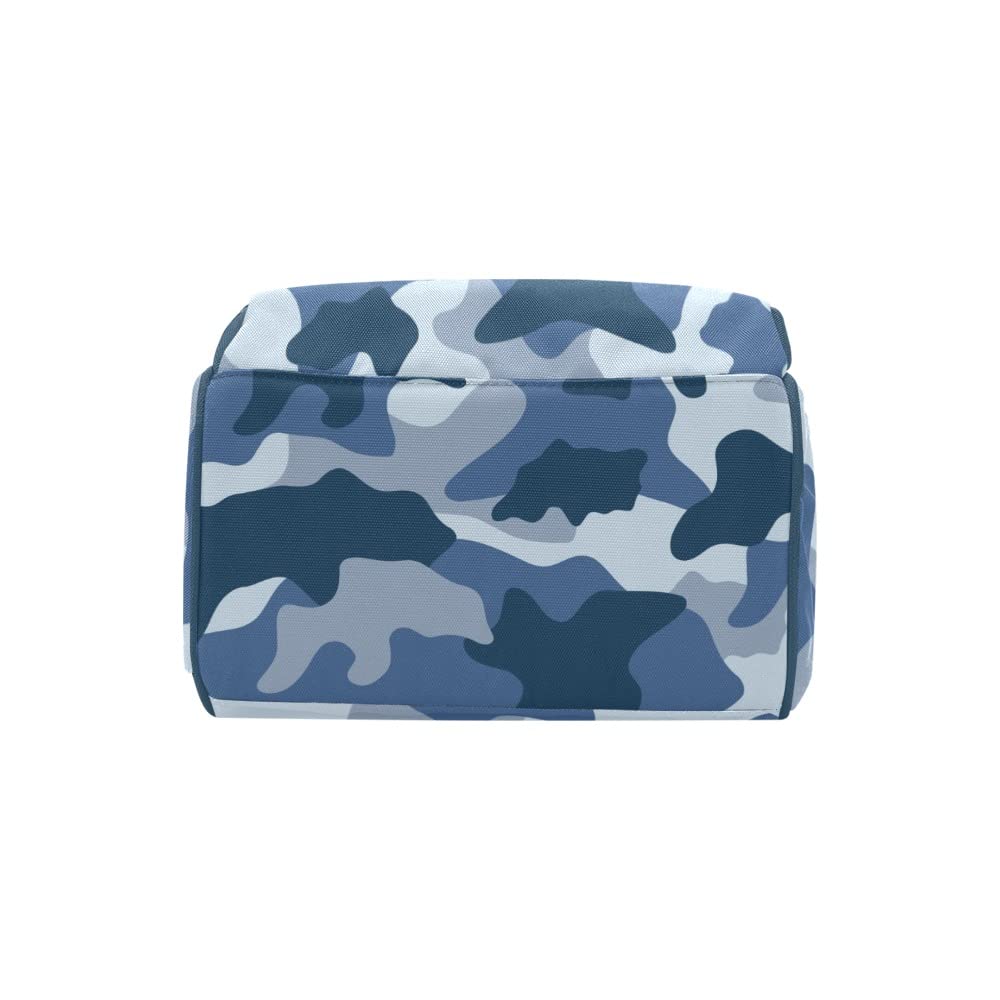 XOZOTY Camouflage Blue Army Diaper Bags Backpack with Name Personalized Baby Bag Nursing Nappy Bag Travel Tote Bag Gifts