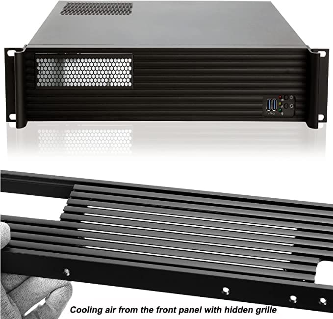 RackChoice MicroATX 2U Rackmount Server Chassis Short Depth 1x5.25 Front +4x3.5 Bay / USB3.0 with 2.0 Adapter Support ATX PSU with top 120mm or Side 80mm Fan Black