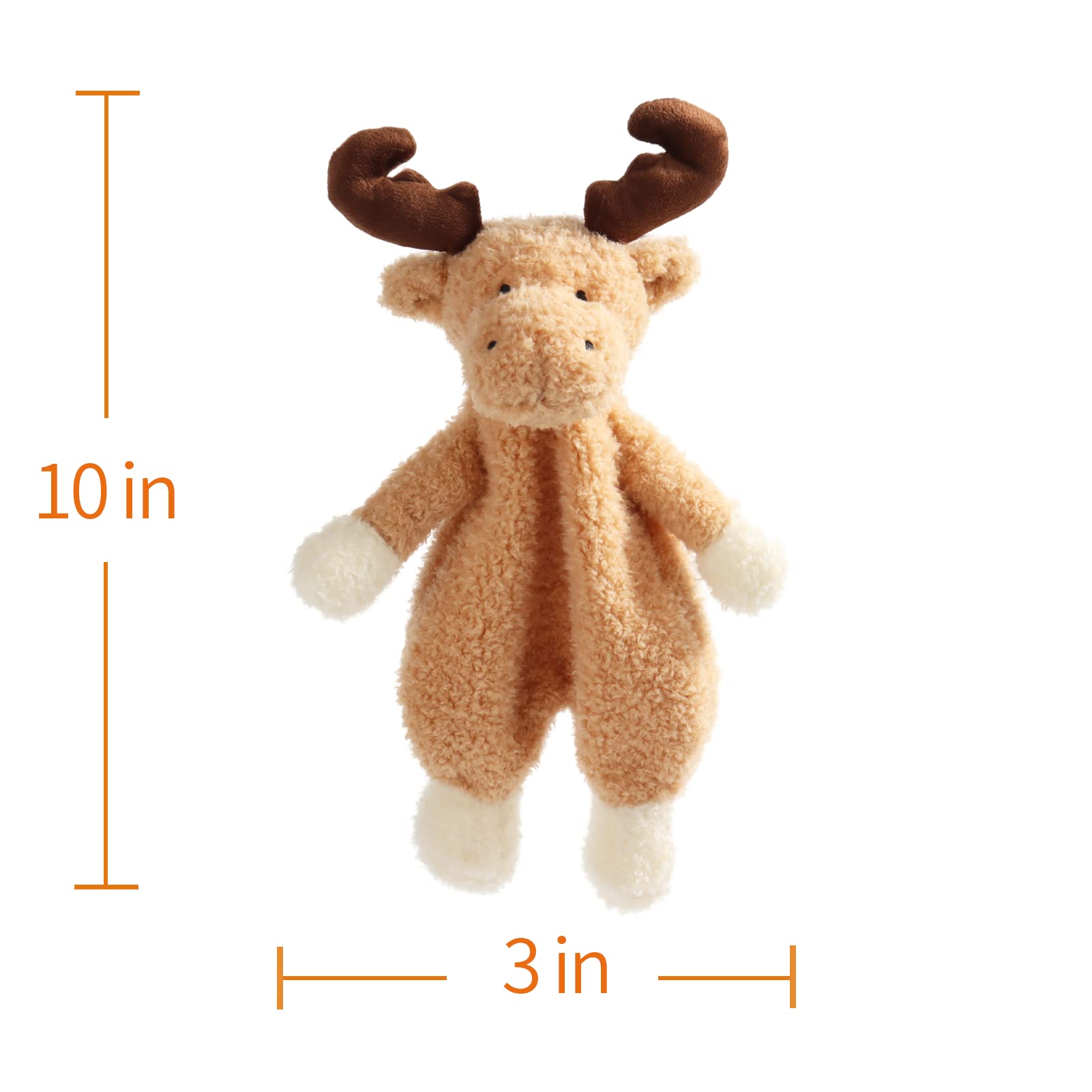 Apricot Lamb Stuffed Animals Moose Security Blanket Brown Reindeer Infant Nursery Character Blanket Luxury Snuggler Plush 10 Inches