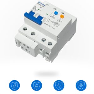 Elecnova 6-63A Miniature Circuit Breaker, 2Pole+N AC 20amp Breaker 230V, DIN-Rail Mounted MCB, Circuit Leakage, Overload, Short-Circuit Trip, 110V / 120V Available