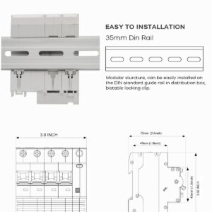 Elecnova 6-63A Miniature Circuit Breaker, 2Pole+N AC 20amp Breaker 230V, DIN-Rail Mounted MCB, Circuit Leakage, Overload, Short-Circuit Trip, 110V / 120V Available