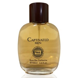 Hybrid & Company Captivated for Men Eau De Toilette Natural Spray Masculine Scent, 3.4 Fl Oz