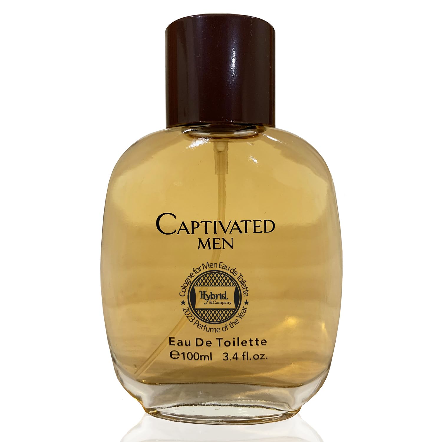 Hybrid & Company Captivated for Men Eau De Toilette Natural Spray Masculine Scent, 3.4 Fl Oz