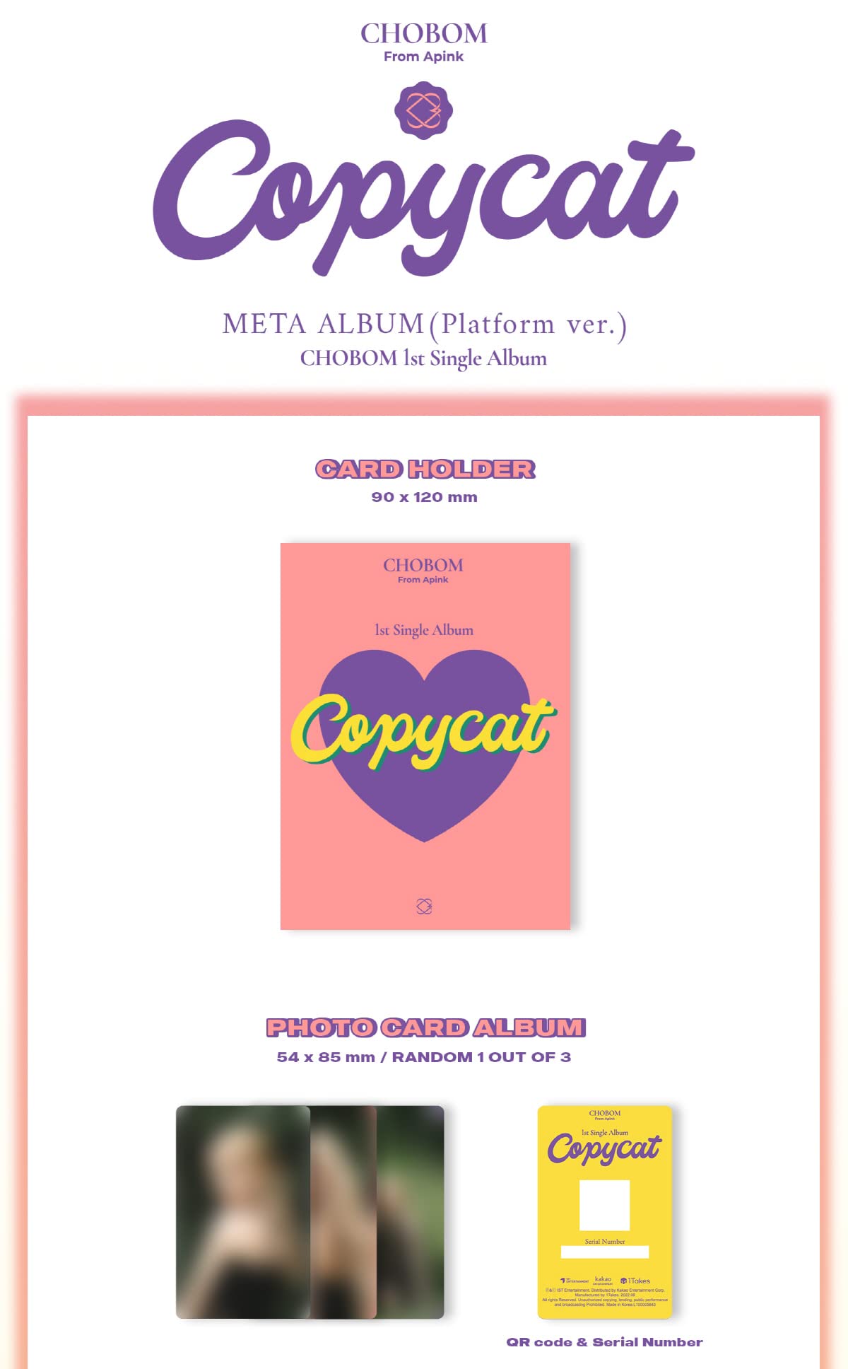 DREAMUS APINK CHOBOM CHORONG & BOMI - Copycat (Platform ver) CD L100005843 0