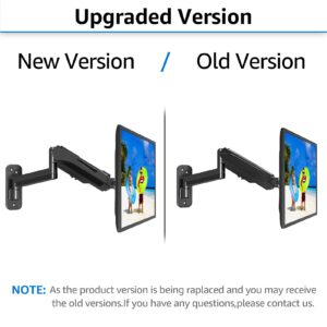 MOUNTUP Single Monitor Wall Mount for Max 32 Inch Computer Screen, Fully Adjustable Gas Spring Monitor Arm, Wall Mounted Monitor Holder Support 2.2-17.6lbs Display, VESA Bracket Fit 75x75mm, 100x100mm