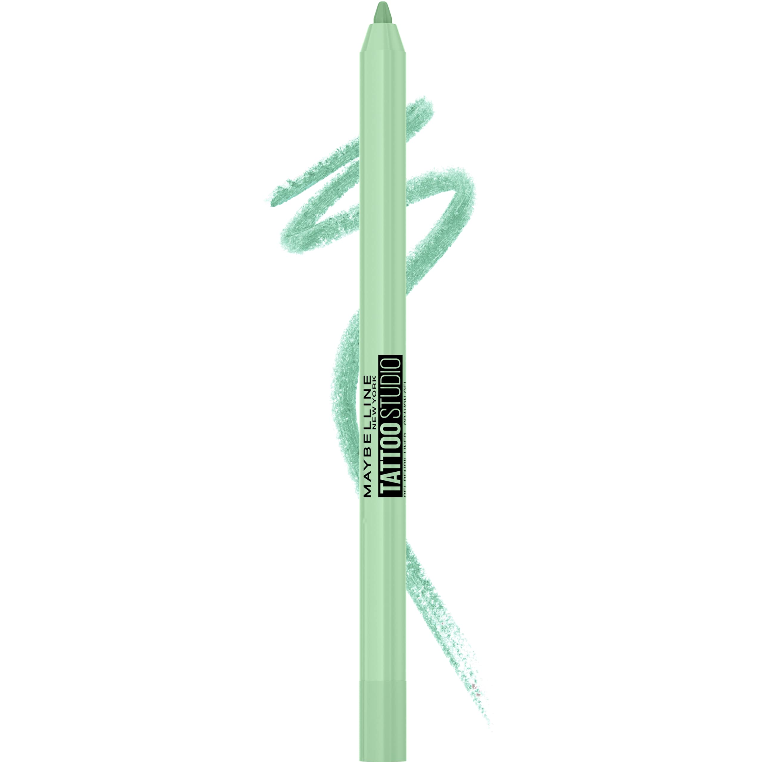 MAYBELLINE New York Tattoo Studio Long-Lasting Sharpenable Eyeliner Pencil, Glide on Smooth Gel Pigments with 36 Hour Wear, Waterproof Lime Smash 0.04 oz