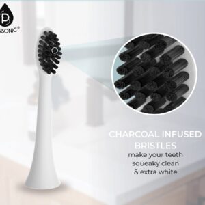 Pursonic Replacement Toothbrush Heads Charcoal Infused Bristles Compatible with Sonicare Electric Toothbrush 6 Pack