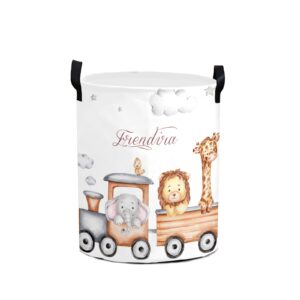 personalized laundry basket, train elephant lion giraffe custom storage bins laundry hamper with name collapsible toys organizer gift