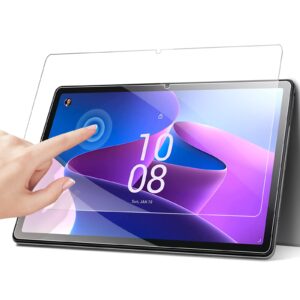 detuosi 2-pack screen protector for lenovo tab m10 plus 3rd gen 10.6" 2022 (tb125fu tb128fu tb128xu), ultra-clear/case friendly/touch sensitive/bubble free/anti-scratch mica tempered glass